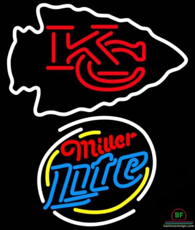 Custom Miller Lite Kansas City Chiefs Neon Sign NFL Teams Neon Light