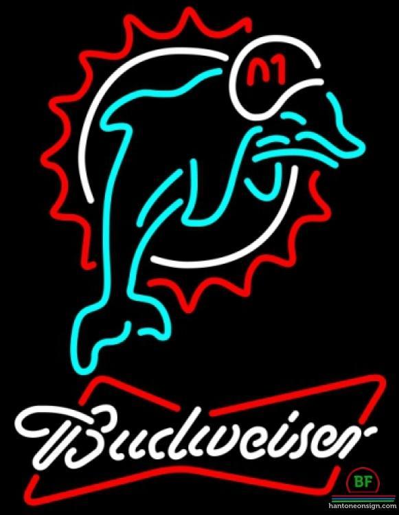 Custom Budweiser Miami Dolphins Neon Sign NFL Teams Neon Light
