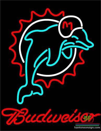 Custom Budweiser Miami Dolphins Neon Sign NFL Teams Neon Light