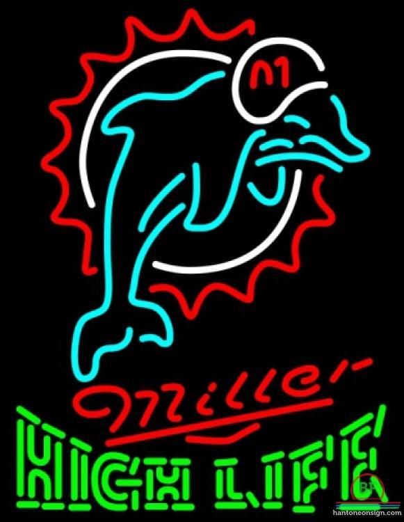Custom Miller High Life Miami Dolphins Neon Sign NFL Teams Neon Light