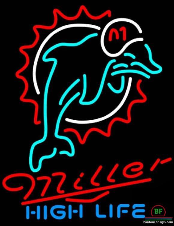 Custom Miller High Life Miami Dolphins Neon Sign NFL Teams Neon Light