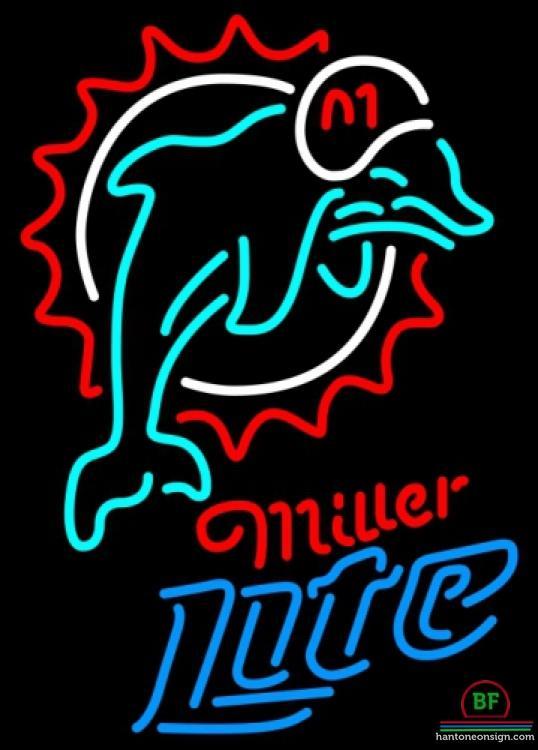 Custom Miller Lite Miami Dolphins Neon Sign NFL Teams Neon Light
