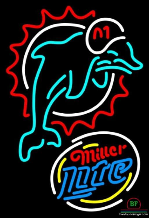 Custom Miller Lite Miami Dolphins Neon Sign NFL Teams Neon Light