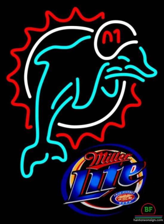 Custom Miller Lite Miami Dolphins Neon Sign NFL Teams Neon Light