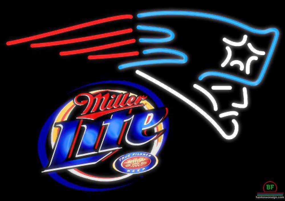 Custom Miller Lite New England Patriots Neon Sign NFL Teams Neon Light