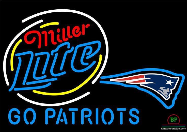 Custom Miller Lite New England Patriots Go Patriots Neon Sign NFL Teams Neon Light