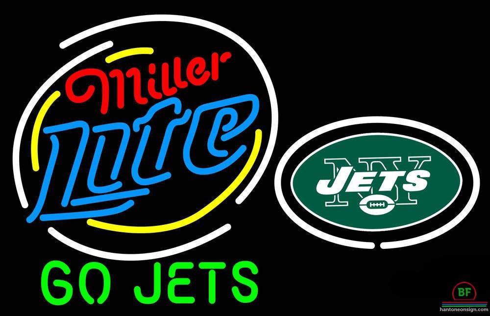 Custom Miller Lite New York Jets Go Jets Neon Sign NFL Teams Neon Light