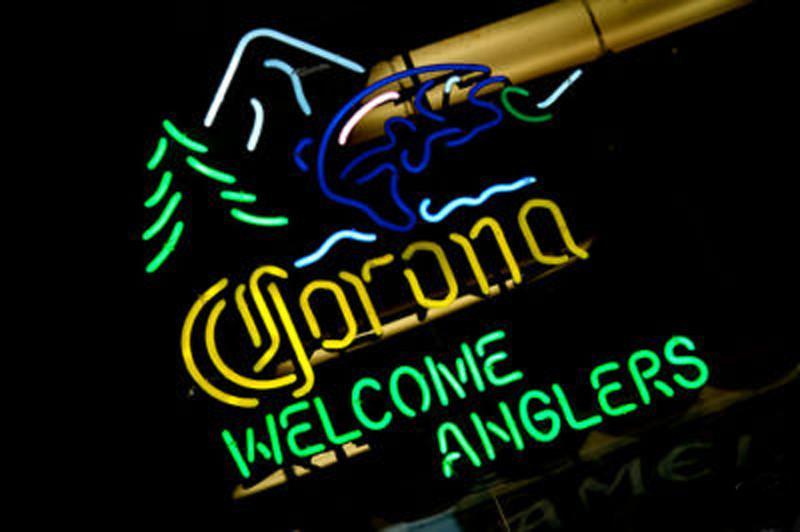 Custom Corona Light Welcome Anglers Neon Sign