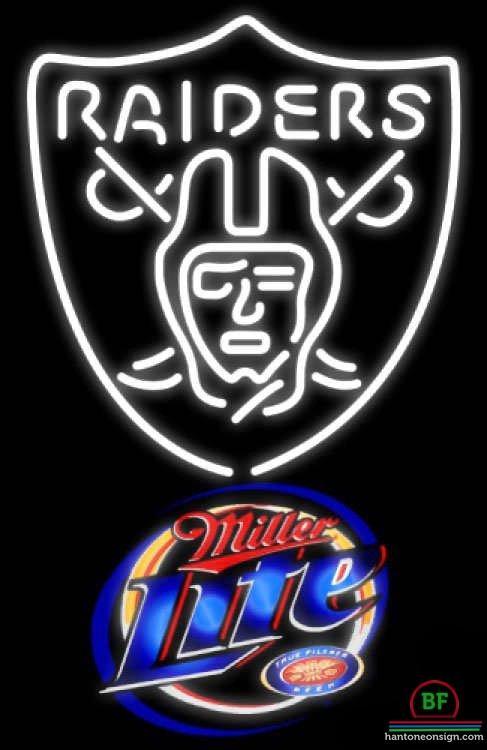 Custom Miller Lite Oakland Raiders Neon Sign NFL Teams Neon Light