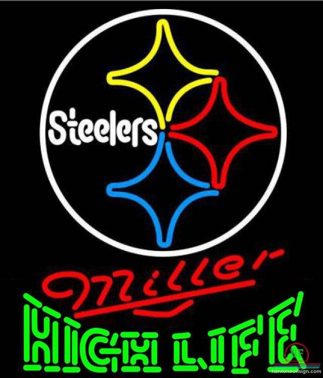 Custom Miller High Life Pittsburgh Steelers Neon Sign NFL Teams Neon Light