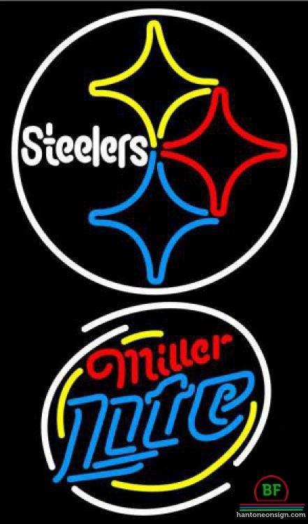 Custom Miller Lite Pittsburgh Steelers Neon Sign NFL Teams Neon Light