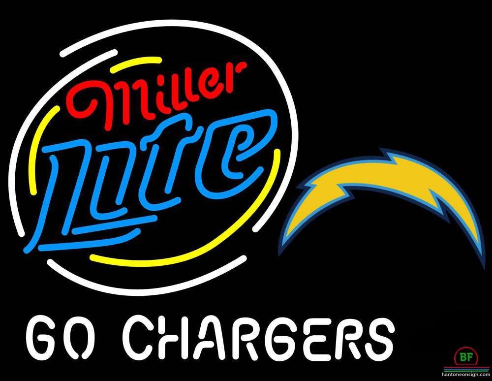 Custom Miller Lite San Diego Chargers Go Chargers Neon Sign NFL Teams Neon Light