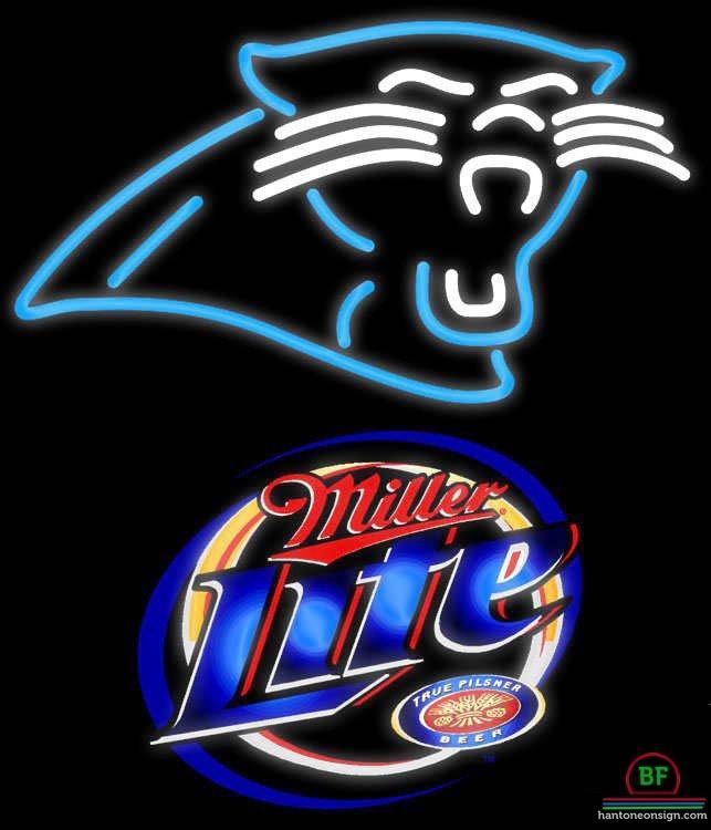 Custom Miller Lite Carolina Panthers Neon Sign NFL Teams Neon Light