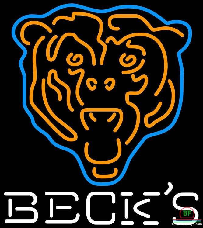 Custom Becks Chicago Bears Neon Sign NFL Teams Neon Light