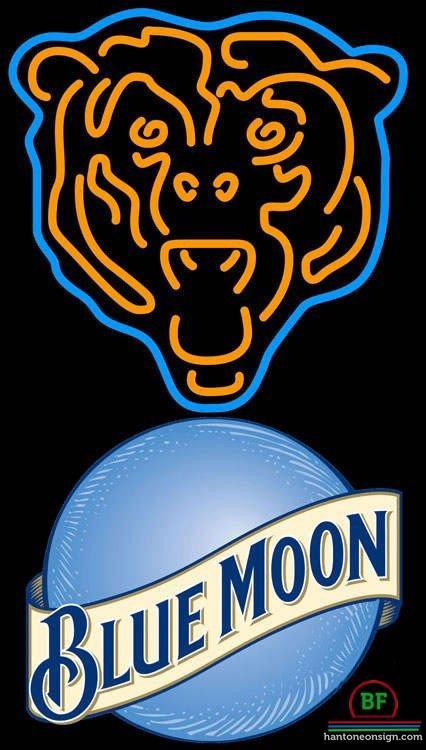 Custom Blue Moon Chicago Bears Neon Sign NFL Teams Neon Light