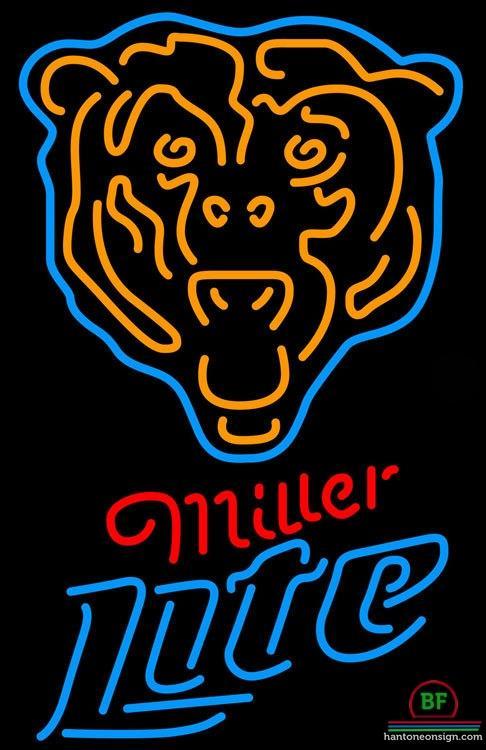 Custom Miller Lite Chicago Bears Neon Sign NFL Teams Neon Light