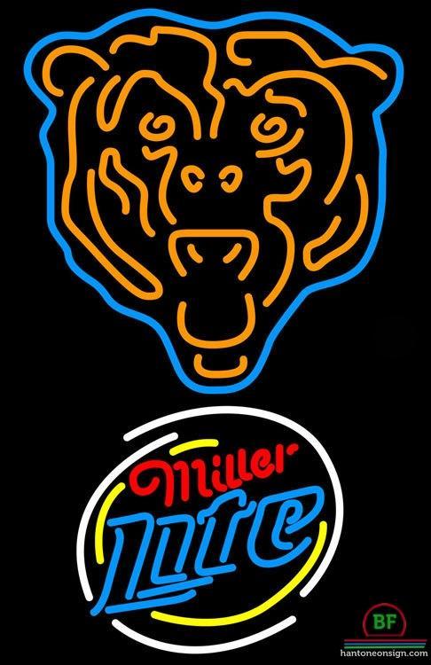 Custom Miller Lite Chicago Bears Neon Sign NFL Teams Neon Light