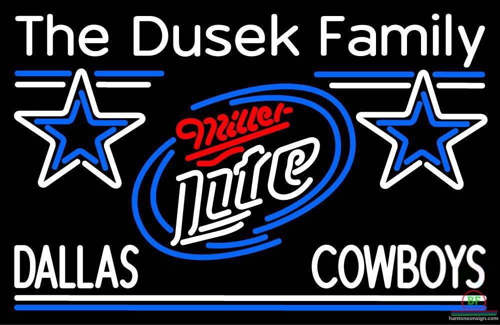 Custom Miller Lite Dallas Cowboys Neon Sign NFL Teams Neon Light