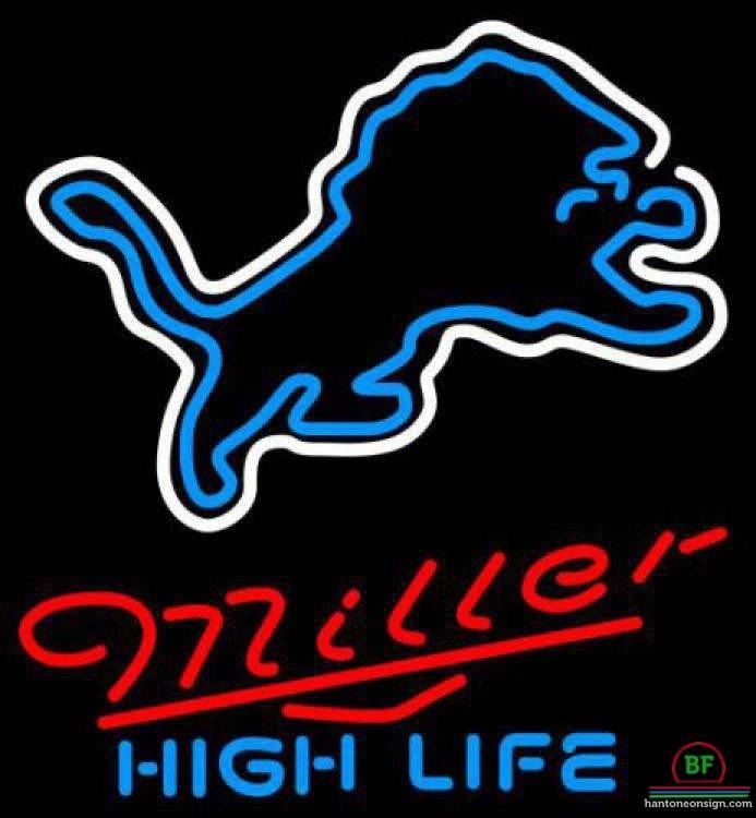Custom Miller High Life Detroit Lions Neon Sign NFL Teams Neon Light