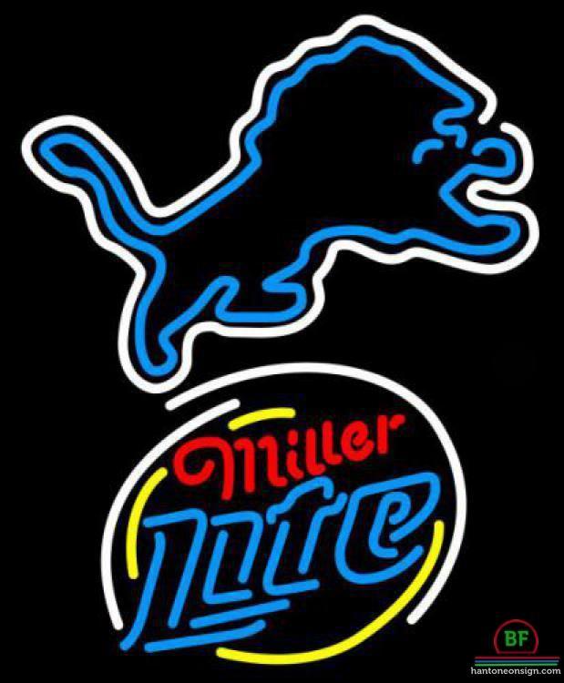 Custom Miller Lite Detroit Lions Neon Sign NFL Teams Neon Light