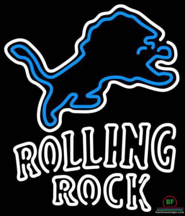 Custom Rolling Rock Detroit Lions Neon Sign NFL Teams Neon Light
