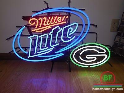 Custom Miller Lite Green Bay Packers Neon Sign NFL Teams Neon Light