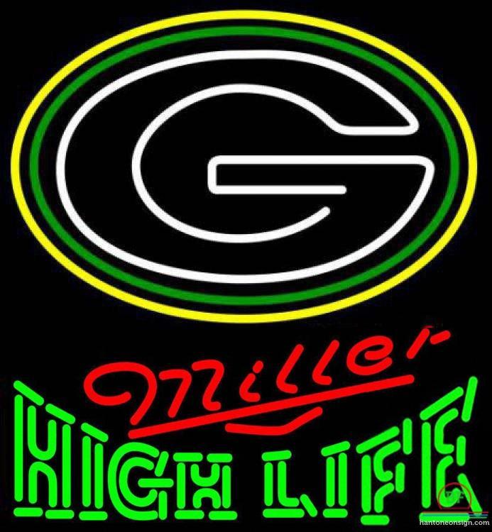 Custom Miller High Life Green Bay Packers Neon Sign NFL Teams Neon Light