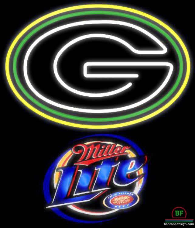 Custom Miller Lite Green Bay Packers Neon Sign NFL Teams Neon Light