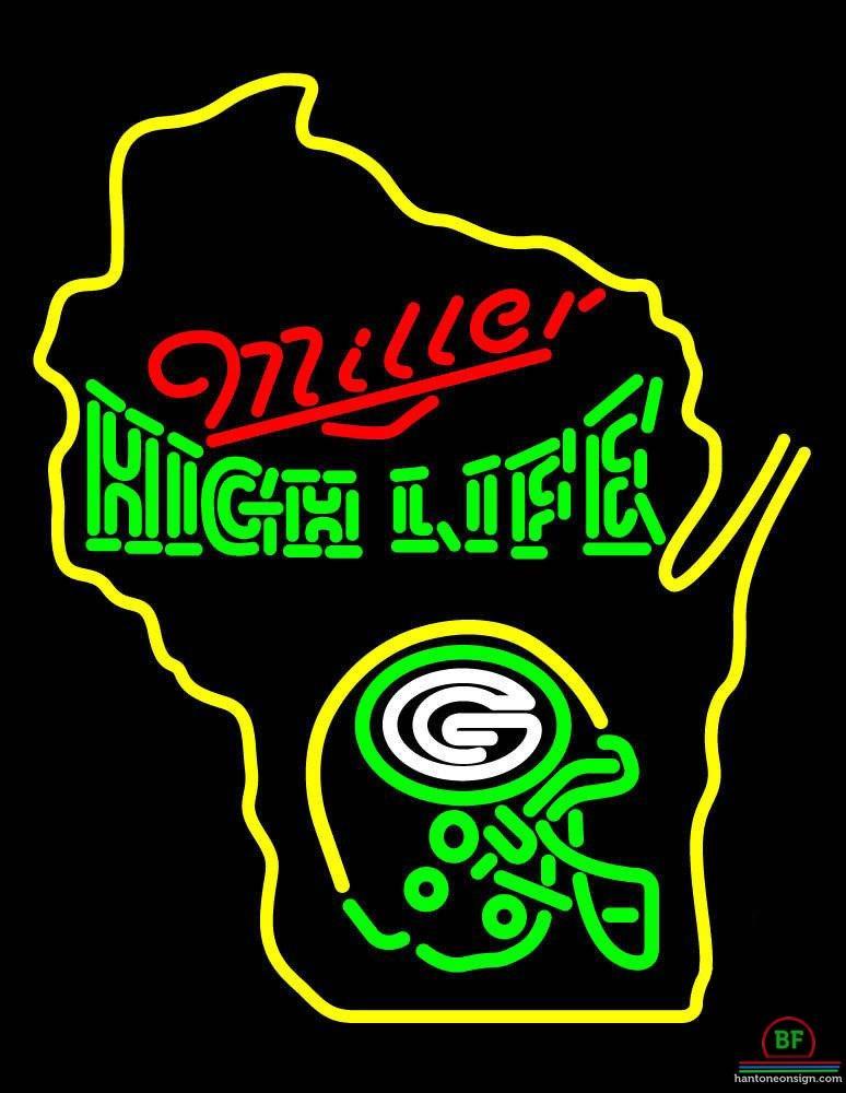 Custom Miller High Life Green Bay Packers Neon Sign NFL Teams Neon Light