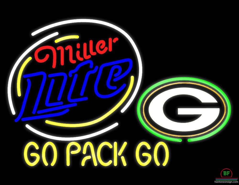 Custom Miller Lite Green Bay Packers Neon Sign NFL Teams Neon Light