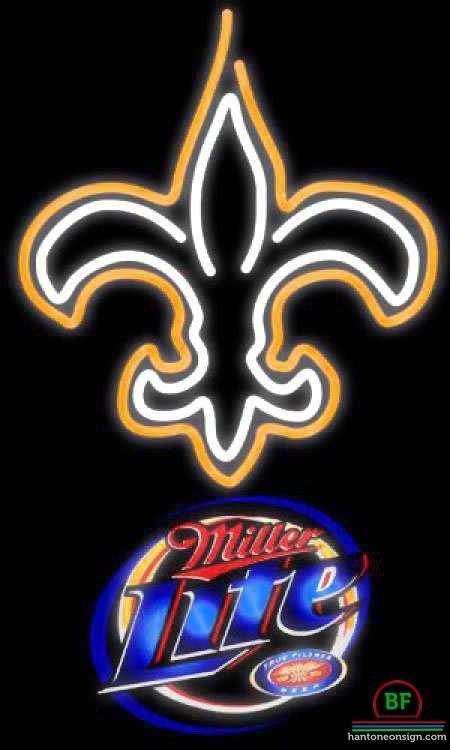 Custom Miller Lite Orleans Saints Neon Sign NFL Teams Neon Light