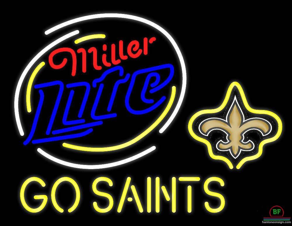 Custom Miller Lite Orleans Saints Go Saints Neon Sign NFL Teams Neon Light
