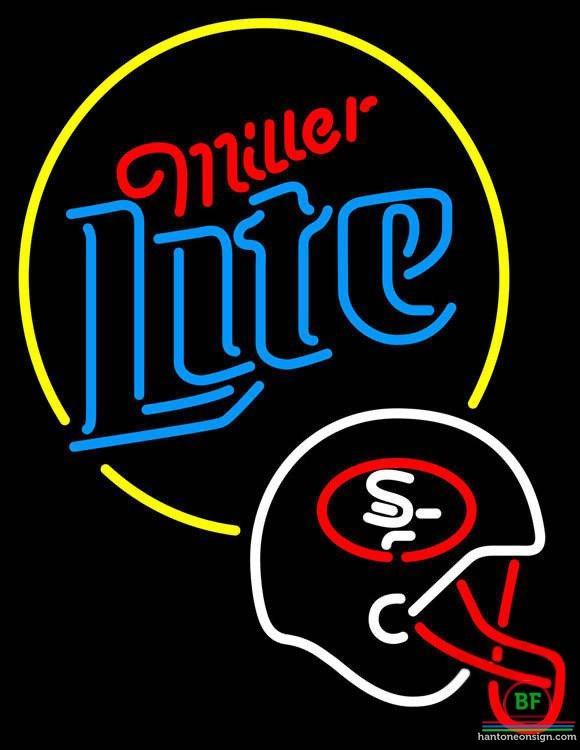 Custom Miller Lite San Francisco 49ers Helmet Neon Sign NFL Teams Neon Light