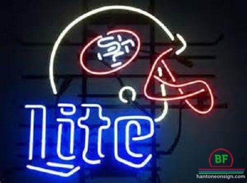 Custom Miller Lite San Francisco 49ers Helmet Neon Sign NFL Teams Neon Light