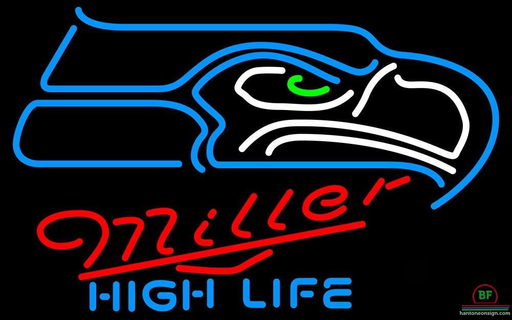 Custom Miller High Life Seattle Seahawks Neon Sign NFL Teams Neon Light