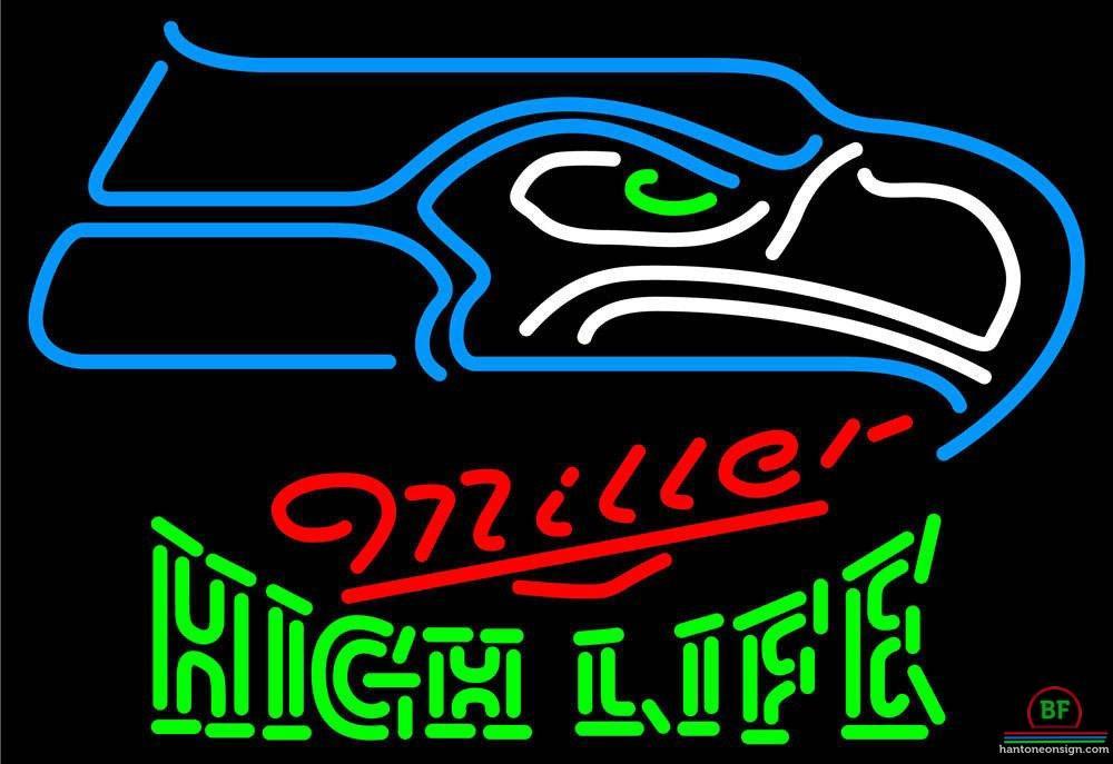 Custom Miller High Life Seattle Seahawks Neon Sign NFL Teams Neon Light