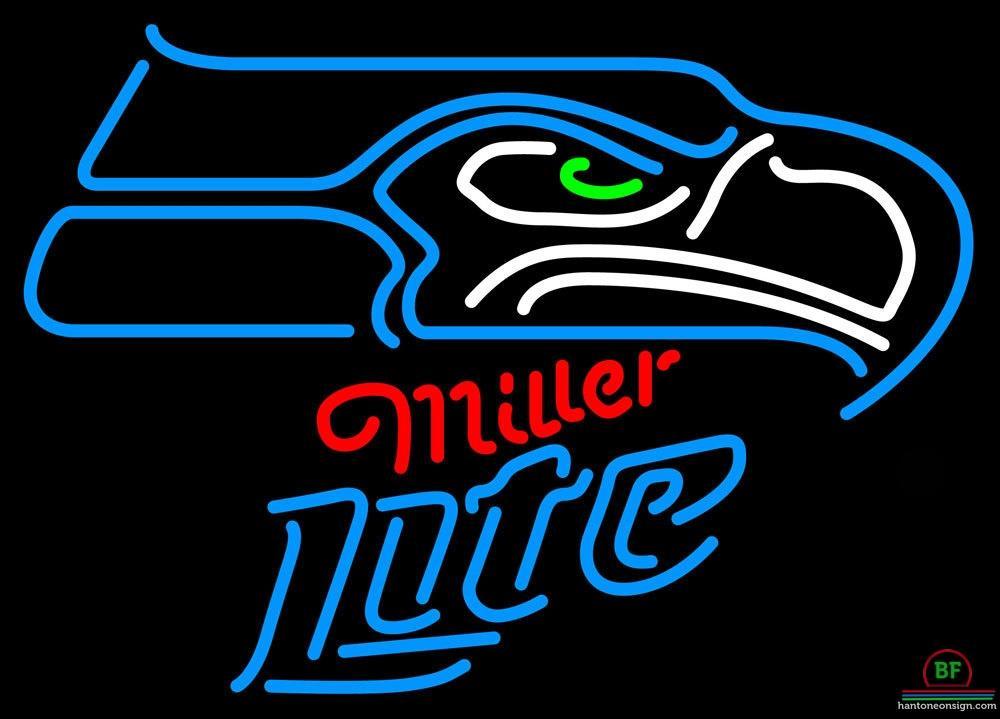 Custom Miller Lite Seattle Seahawks Neon Sign NFL Teams Neon Light