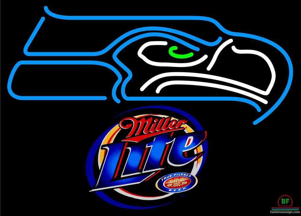 Custom Miller Lite Seattle Seahawks Neon Sign NFL Teams Neon Light