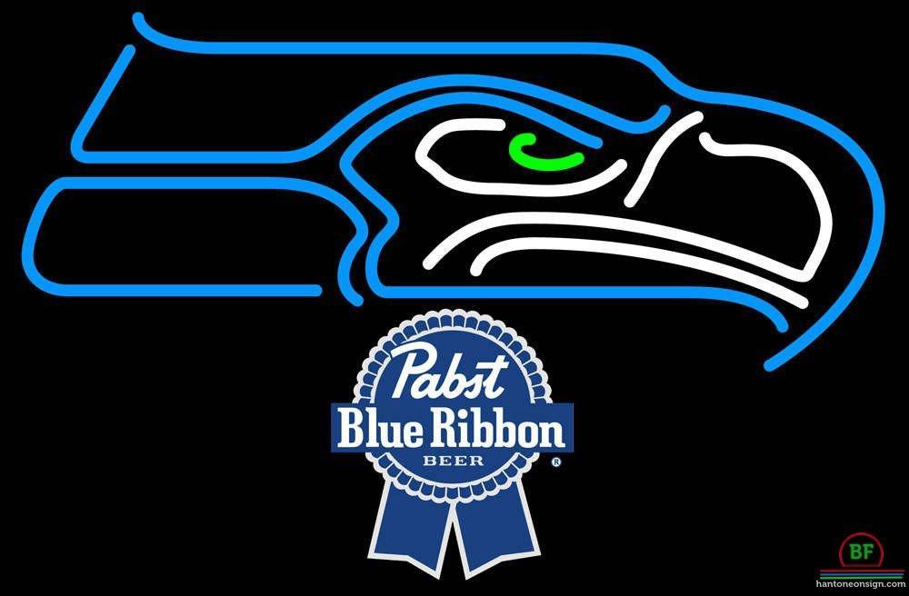 Custom Pabst Blue Ribbon Seattle Seahawks Neon Sign NFL Teams Neon Light