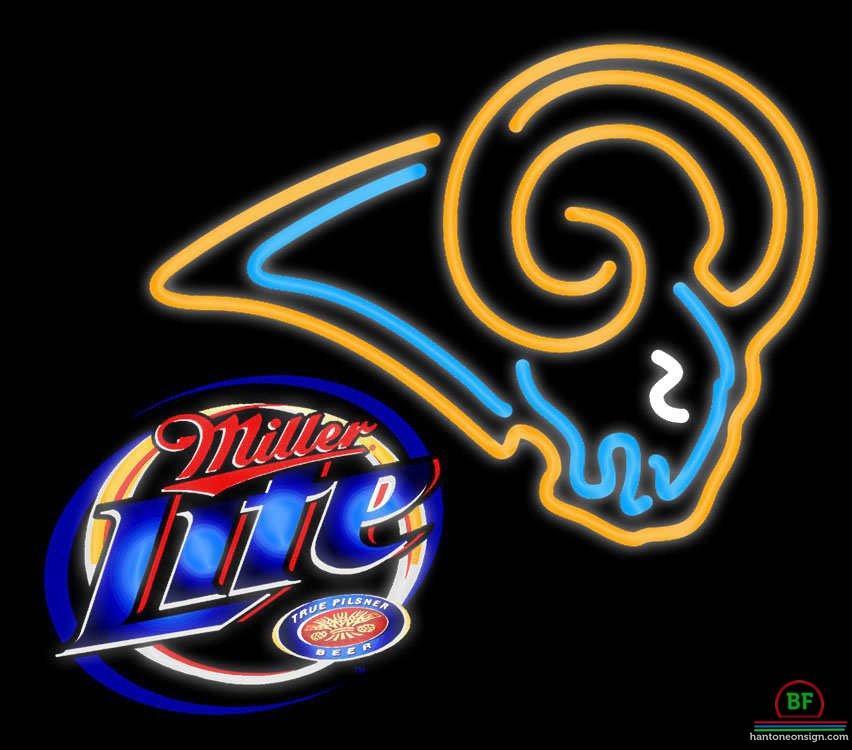 Custom Miller Lite St Louis Rams Neon Sign NFL Teams Neon Light