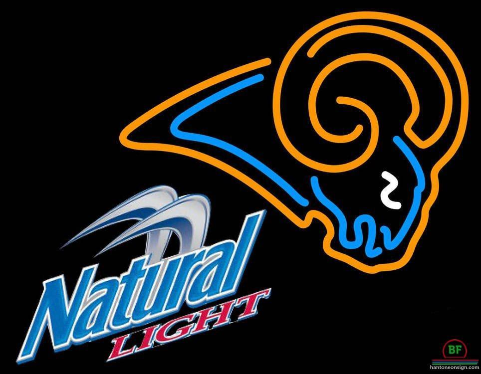 Custom Natural Light St Louis Rams Neon Sign NFL Teams Neon Light