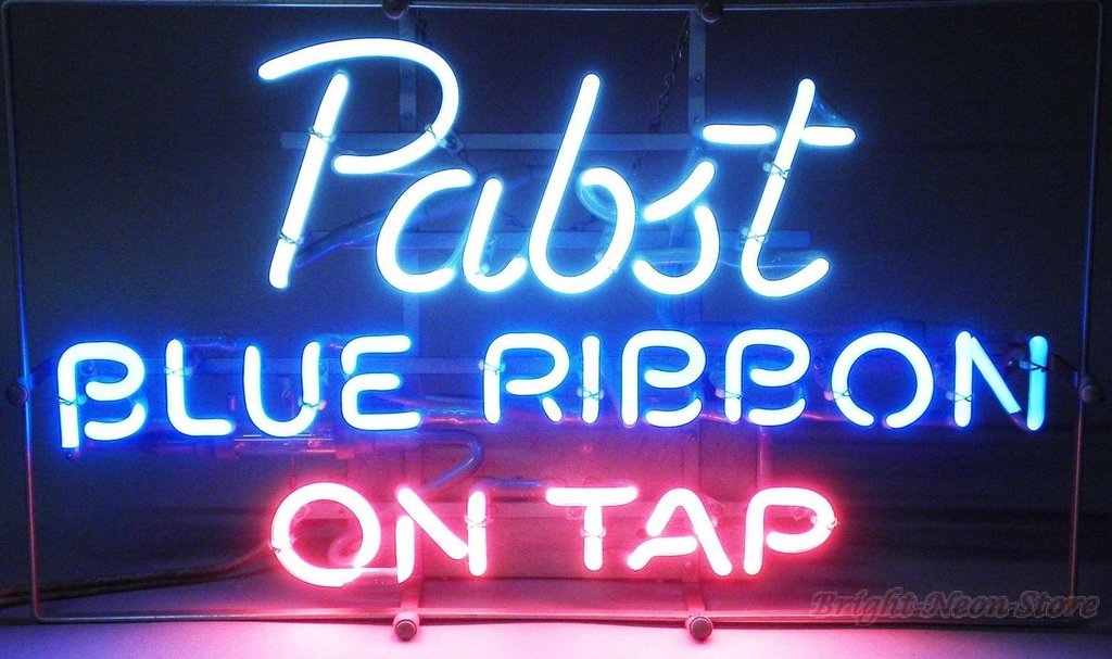 Custom Pabst Blue Ribbon On Top Neon Sign