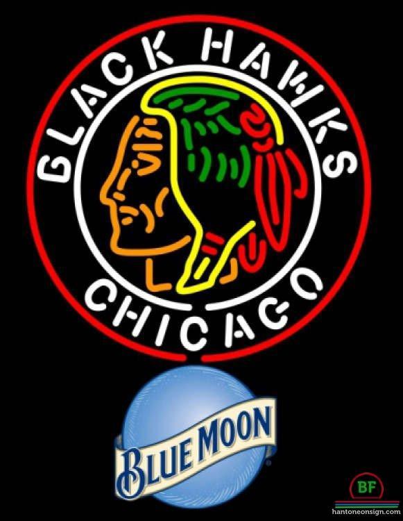 Custom Blue Moon Chicago Blackhawks Neon Sign NHL Teams Neon Light