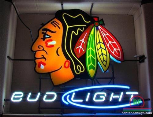 Custom Bud Light Chicago Blackhawks Neon Sign NHL Teams Neon Light