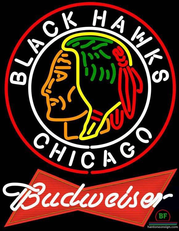Custom Budweiser Chicago Blackhawks Neon Sign NHL Teams Neon Light