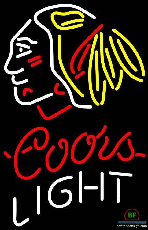Custom Coors Light Chicago Blackhawks Neon Sign NHL Teams Neon Light