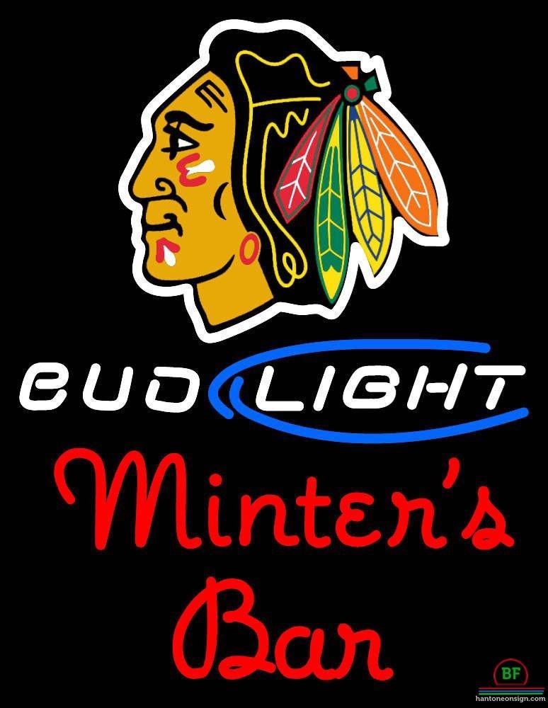 Custom Bud Light Chicago Blackhawks Neon Sign NHL Teams Neon Light