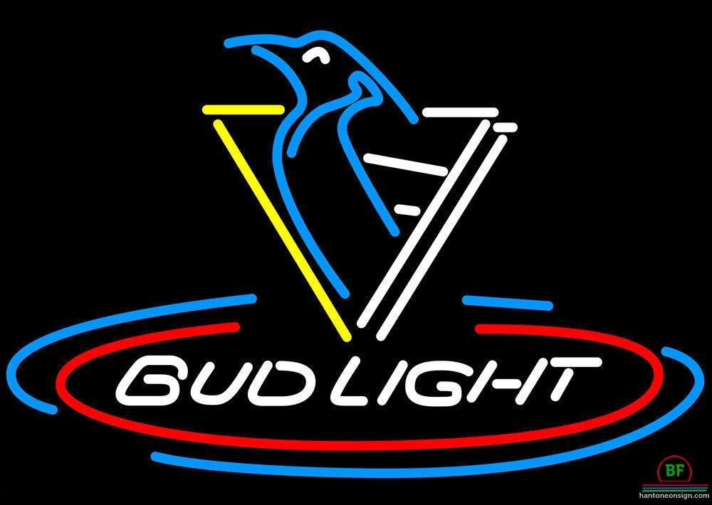 Custom Bud Light Pittsburgh Penguins Neon Sign NHL Teams Neon Light