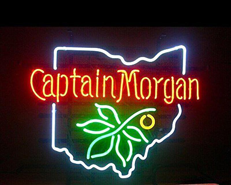 Custom Captain Morgan Ohio Buckeye Neon Sign