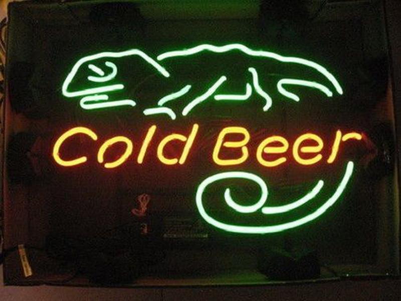 Custom Cold Beer Lizzard Beer Cerveza Lager Neon Sign